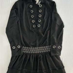 Black Dress with Grommet Details